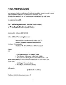 Final Arbitral Award Al Kharafi v Libya pdf